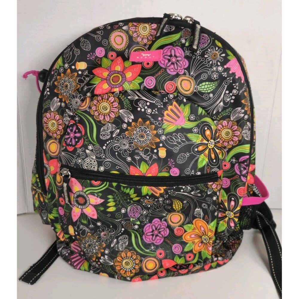 SCOUT Backpack Floral Waterproof Padded  Pockets 16" Colorful Girl’s Women’s